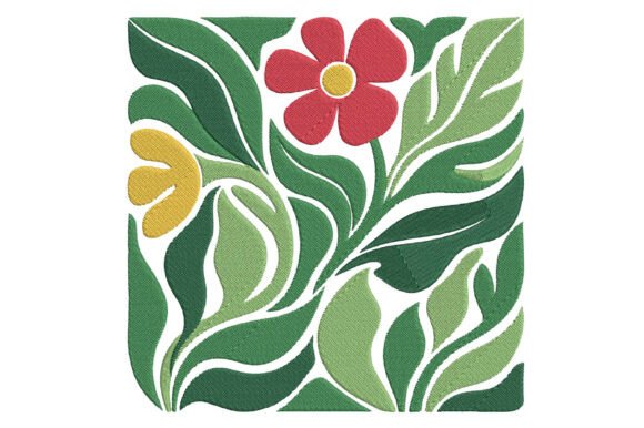 Abstract Tropical Floral Embroidery for Boutique Sweatshirts