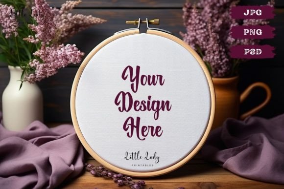 Cross Stitch Hoop Mockup for Small Business Merchandise