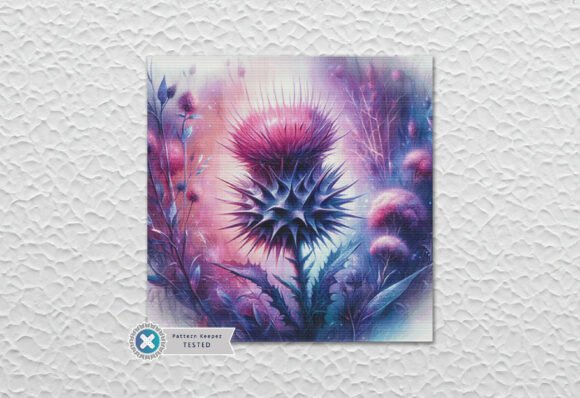 Cross Stitch Pattern PDF Thistle Flower