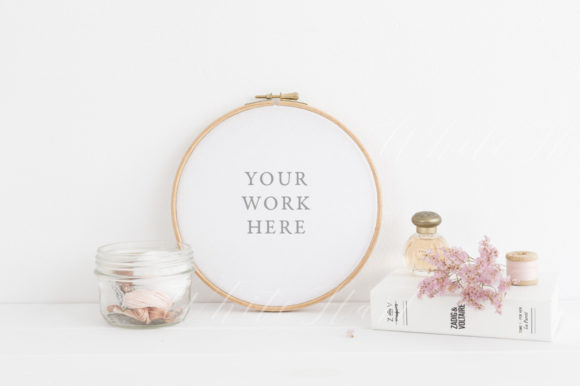 Embroidery Hoop Mockup - Psd Png Review for Craft Fair Products