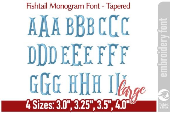 Fishtail Monogram Font - Tapered L Review for Apparel Projects