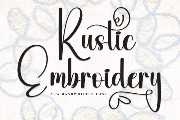 Rustic Embroidery: A Bold Script Font for Small Business Branding