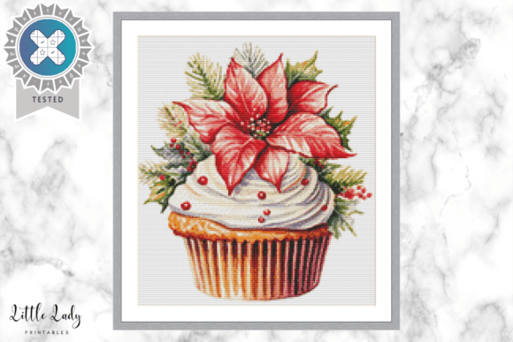 Xmas Cupcake Cross Stitch Pattern PDF Review for Sweatshirt Embroidery